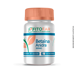 Betaína Anidra 500MG - 30 Cápsulas