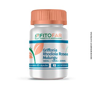 Griffonia + Rhodiola Rosea + Mulungu - 60 cápsulas - Fitofar