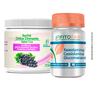 Kit Verão: Suchá Detox Drenante + Faseolamina e associações - Redução de Medidas - Fitofar