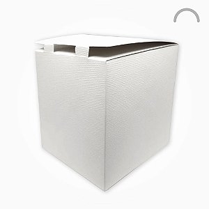 Caixa Panetone 500g Branca, Texturizada - 15,5x15,5x16 cm - 20unids