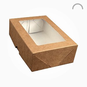 Caixa para Presente com Visor Kraft - 13x9x4cm - 20 unids.