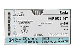 P1535-45T | Fio Sutura Seda 5-0 AG Triang. 1/2 15 mm