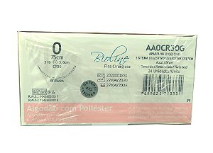 AA0CR30G | Fio Sutura Algodão 0 AG Cilíndrica 3/8 Circ. 30 mm