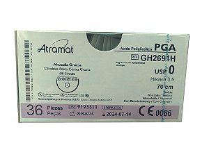 GH2691H | Fio Sutura PGA 0 AG Cil. 5/8 26 mm (equivalente ao Vicryl J603H)