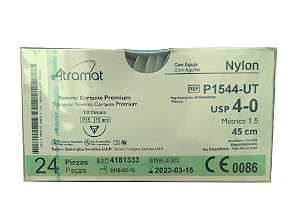P1544-UT | Fio Sutura Nylon Incolor 4-0 AG Triang. 1/2 15 mm (equivalente ao Mononylon P1603T)