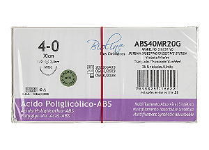 ABS40MR20G | Fio Sutura PGA 4-0 AG Cil. 1/2 Circ. 20 mm