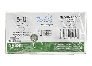 NL50MT15S3 | Fio Sutura Nylon 5-0 AG Triang. 1/2 15 mm