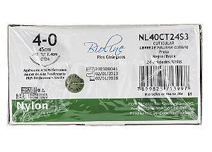 NL40CT24S3 | Fio Sutura Nylon 4-0 AG Triang. 3/8 24 mm