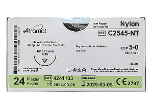 C2545-NT | Fio Sutura Nylon 5-0 AG Triang. 1/2 25 mm