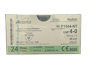 P1544-NT | Fio Sutura Nylon 4-0 AG Triang. 1/2 Circ. 15 mm (equivalente ao Mononylon P1662T)