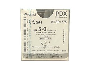 SR1775 | Fio Sutura Polidioxanona 5-0 AG Cil. 1/2 Circ. 17 mm (equivalente ao PDS Z303H)