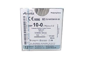 EU16/EE66100-30 | Fio Sutura de Polipropileno 10-0 2x AG 16 mm | 6 mm (Reta | Espátula)