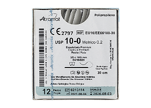 EU16/EE66100-30 | Fio Sutura de Polipropileno 10-0 2x AG 16 mm | 6 mm (Reta | Espátula)