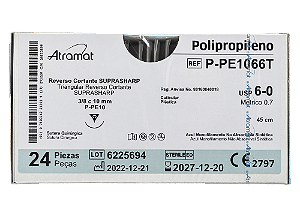 P-PE1066T | Fio Sutura Polipropileno 6-0 AG. Triang. 10 mm