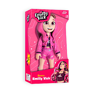 Boneca Emilly Vick Youtuber Dos Rosa Articulada 25cm