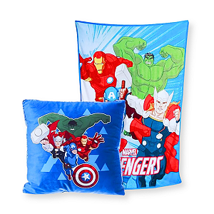 Kit Almofada e Manta  Vingadores Marvel Zona Criativa