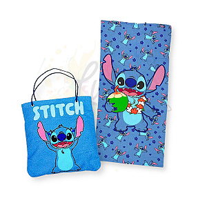 Toalha de Praia 2 em 1 com Sacola Stitch Disney ZonaCriativa