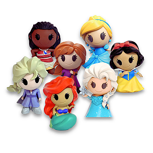 Boneca Princesa Disney Ooshies Colecionáveis 10cm