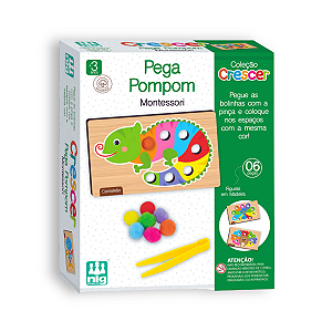 Jogo Didático Pega Pompom Educativo Coleção Crescer NIG