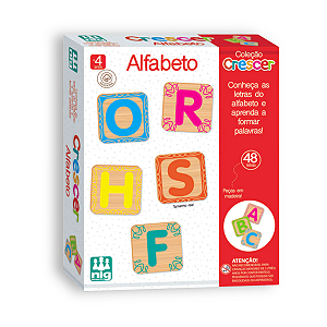 Jogo Didático Alfabeto Educativo Madeira Coleção Crescer NIG
