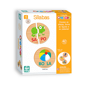 Jogo Educativo Sílabas em Madeira Coleção Crescer NIG