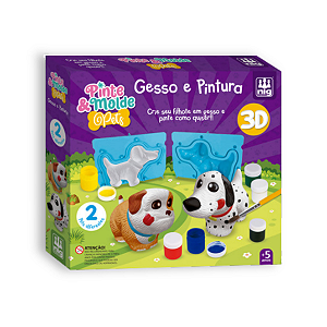 Kit Pinte e Molde Pets Gesso 3D NIG