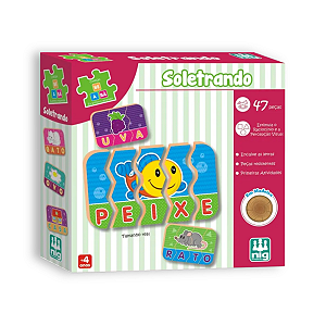 Jogo Educativo Soletrando em Madeira Coleção Be a Bá NIG