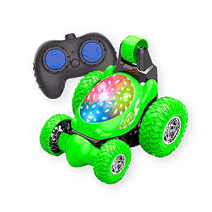 Carro Controle Remoto Mini Crazy 360º Color Com Luz Verde