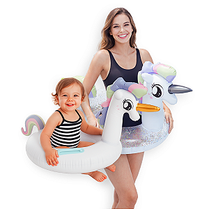 Kit Boias Infláveis Irmãs Unicórnio Gigante + Infantil