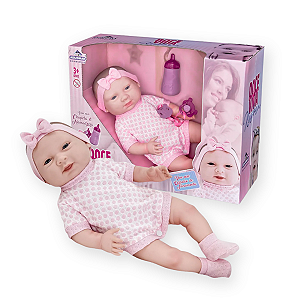 Boneca Doce Vida Reborn com Chupeta e Mamadeira - Adijomar