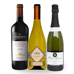 KIT PARA PRESENTE - Cousino Macul Antiguas Reservas Cabernet Sauvignon, VEO Grande Chardonnay/Viognier, Espumante Punto Máximo