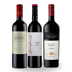 KIT PARA JANTAR - Sem Fim DOC Tinto, Terrazas Reserva Merlot, Cousino Macul Antiguas Reserva Carmenere