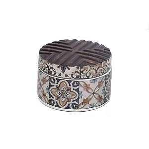 Potiche Decorativo Cerâmica Decorado 14x9cm