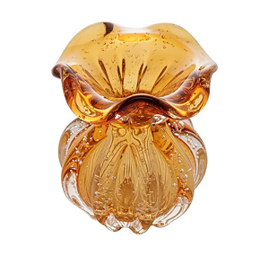 Vaso de Vidro Italy Âmbar 10x11 cm Tipo Murano