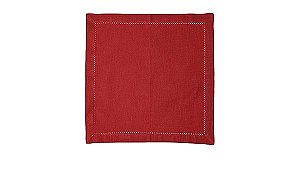 Conjunto 2 Guardanapos Ponto Ajour Algodão Luxo Vermelho 40x40cm