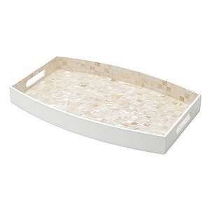 Bandeja Decorativa Madeira C/Madrepérola 37x22x4