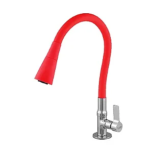 Torneira Flexível Jato Duplo Red Gourmet Bancada 1/4 de Volta C60