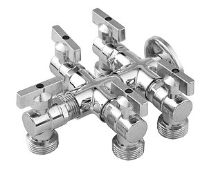 Torneira 5 Saídas Em Metal Para Tanque Multifuncional