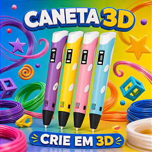 Caneta Sortida Colorida 3D