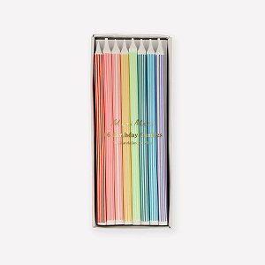 Velas coloridas longas com 16un