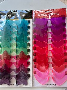 Óculos avulso formato estrela ou coração em cores diversas