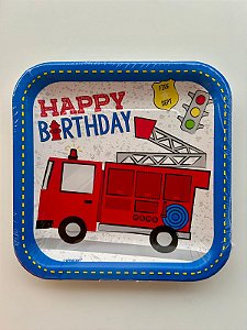 Pratos Temáticos com 24cm bombeiros