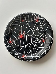 Prato Temático Halloween Teia de Aranha 18cm