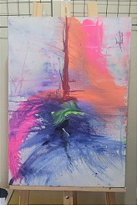 Abstrato Azul, Pink, Alaranjado