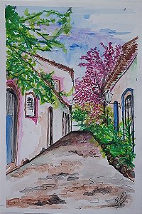 Aquarela Casarios de Paraty  Rio de Janeiro