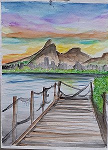 Aquarela Lago Rodrigo de Freitas