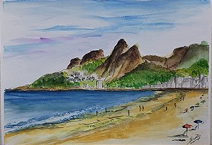 Aquarela Praia do Arpoador