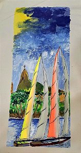Barcos vista do Cristo na arola do Rio