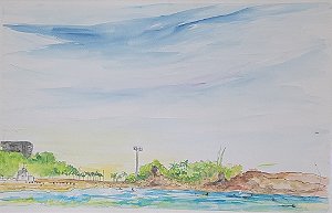 Aquarela Pedra do Arpoador