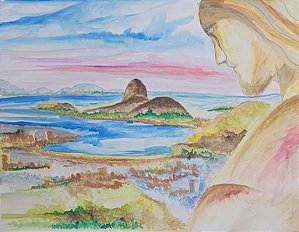 Aquarela Rio Cristo e Pão de de Açúcar